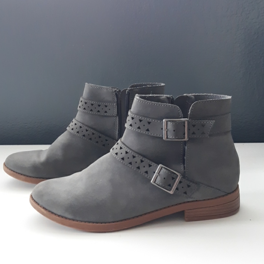 Grey ankle boots